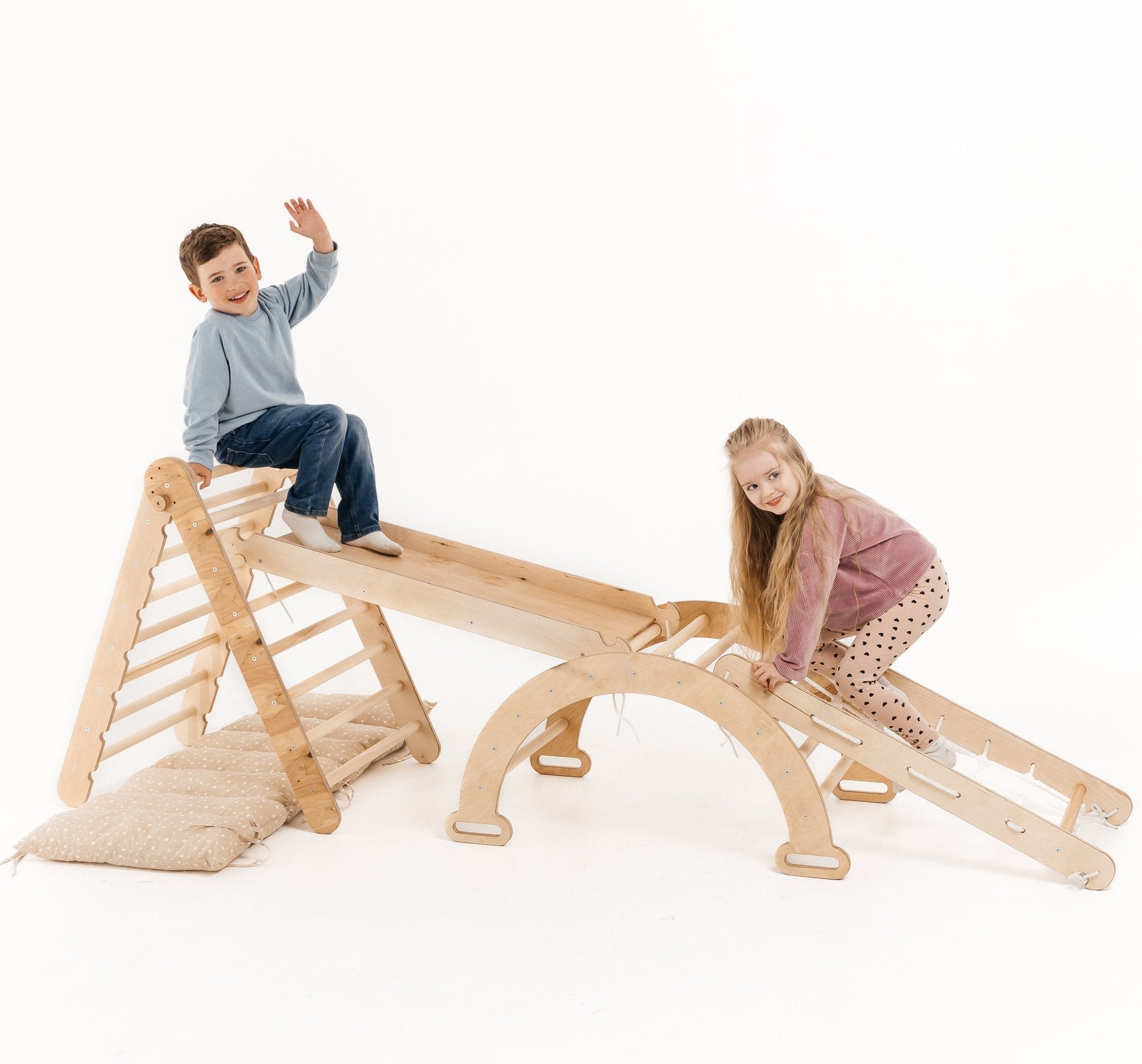 Kinder Indoor-Spielplatz Dschungel-Gym hölzerner Kletterrahmen für Kinder mit Ru