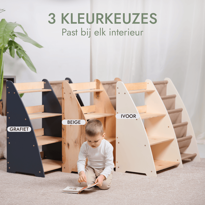 2 - in - 1 Montessori Plank voor Boeken en Speelgoed voor Peuters - Goodevas NL