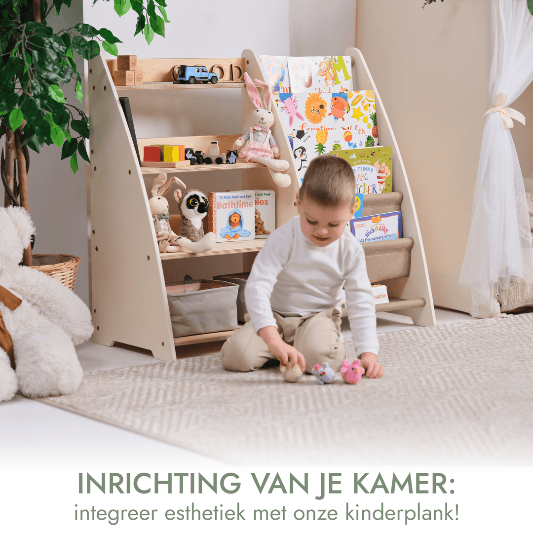 2 - in - 1 Montessori Plank voor Boeken en Speelgoed voor Peuters - Goodevas NL