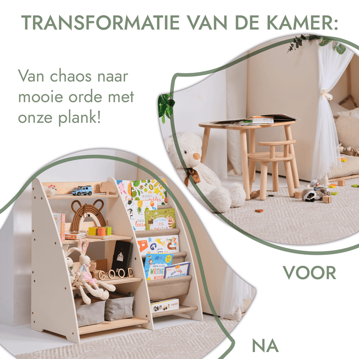 2 - in - 1 Montessori Plank voor Boeken en Speelgoed voor Peuters - Goodevas NL