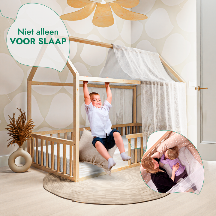 Huisbed voor kinderen en peuters vanaf 1 jaar oud (Twijfelaar, EU-maat: 120 x 200 cm)