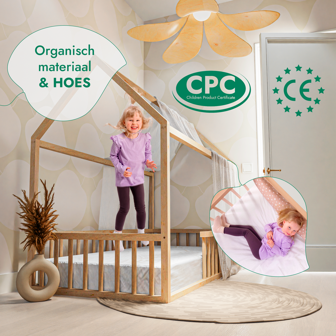 Huisbed voor kinderen en peuters vanaf 1 jaar oud (Twijfelaar, EU-maat: 120 x 200 cm)