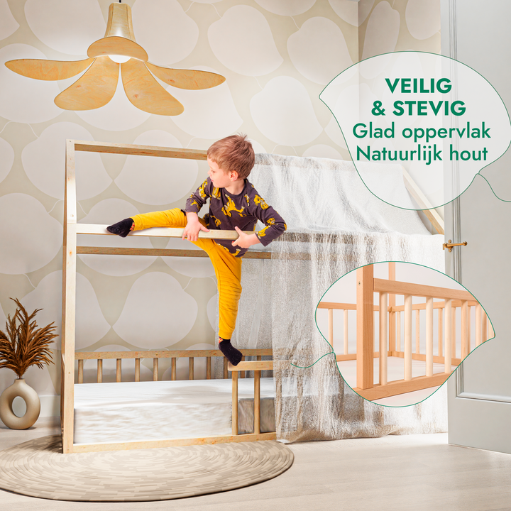 Huisbed voor kinderen en peuters vanaf 1 jaar oud (Twijfelaar, EU-maat: 120 x 200 cm)