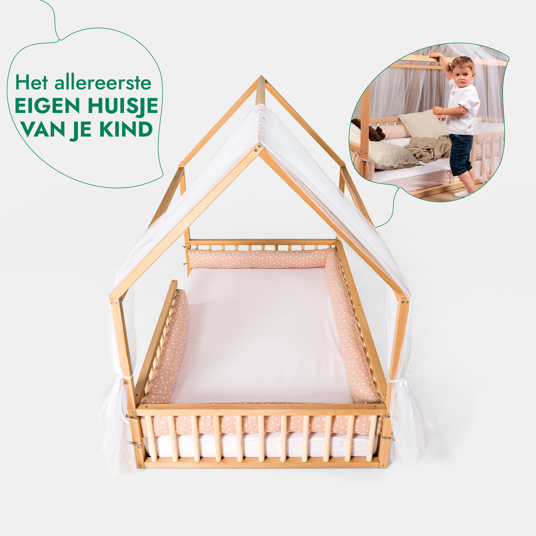 Huisbed voor kinderen en peuters vanaf 1 jaar oud (Twijfelaar, EU-maat: 120 x 200 cm)
