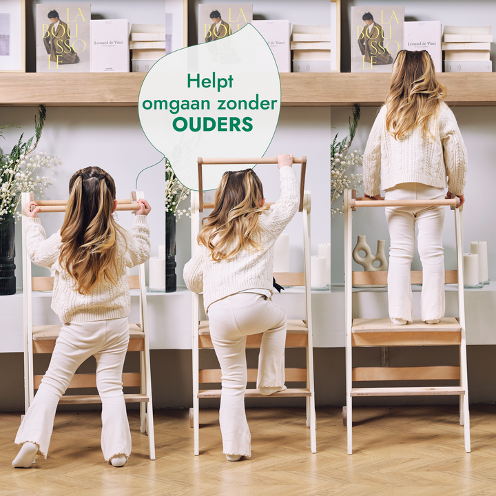 Leren toren: Vouwbare trap voor peuters - Grijs