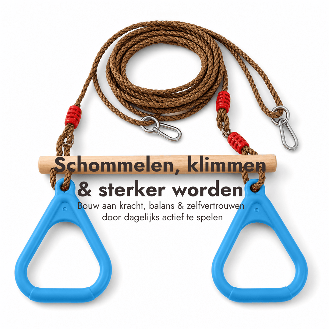 2in1 Schommelset: Trapeze + Turnringen - Goodevas NL