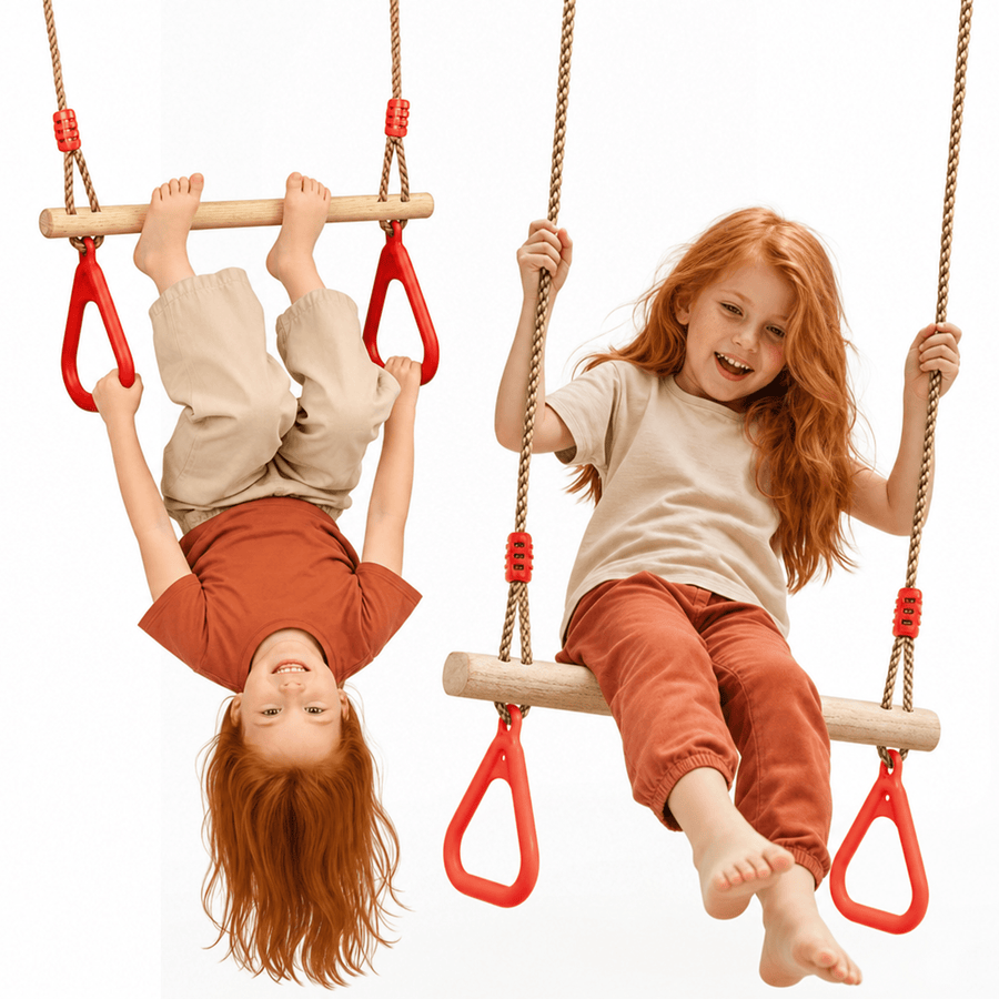 2in1 Schommelset: Trapeze + Turnringen - Goodevas NL
