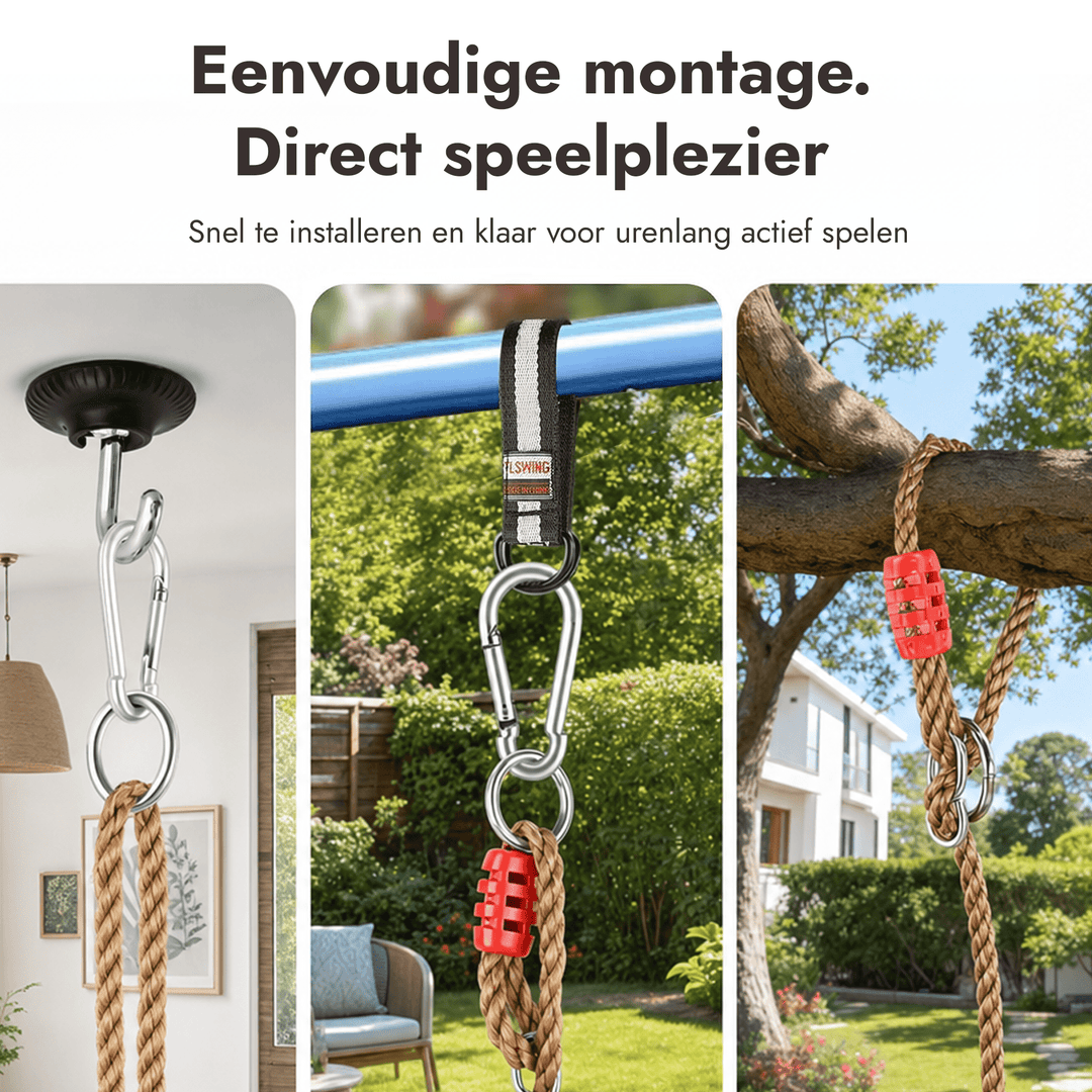 2in1 Schommelset: Trapeze + Turnringen - Goodevas NL
