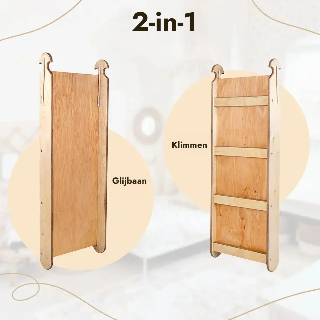 6-in-1 Montessori-Klimrek Set: Driehoek Ladder + Boog/Schommelstoel + Glijbaan/Helling + Net + Kussen + kunsttoevoeging