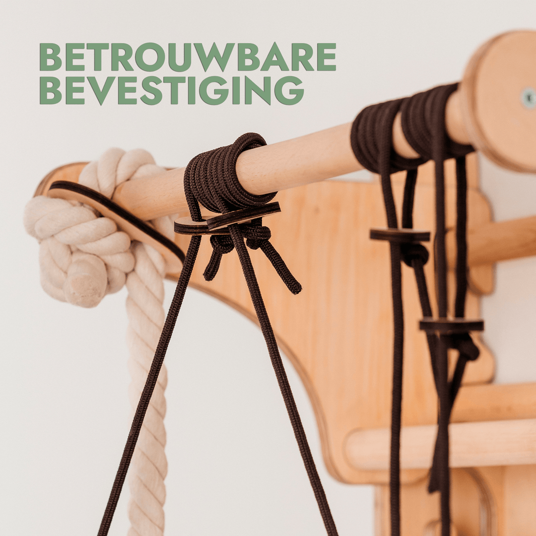 4 - in - 1 Houten Zweedse Wand - /Klimladder voor Kinderen + Schommel Set + Glijbaan + Kunsttoevoeging - Goodevas NL