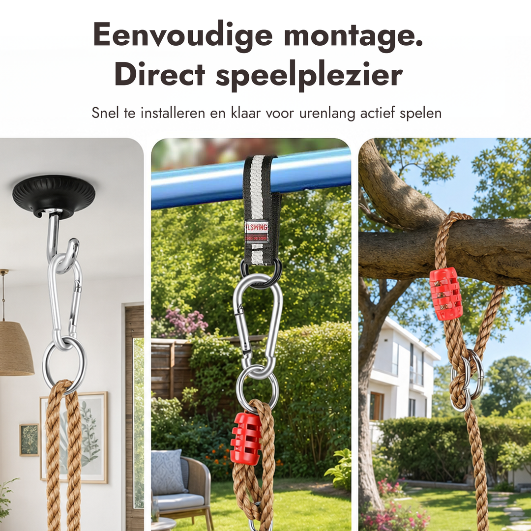 2in1 Schommelset: Trapeze + Turnringen