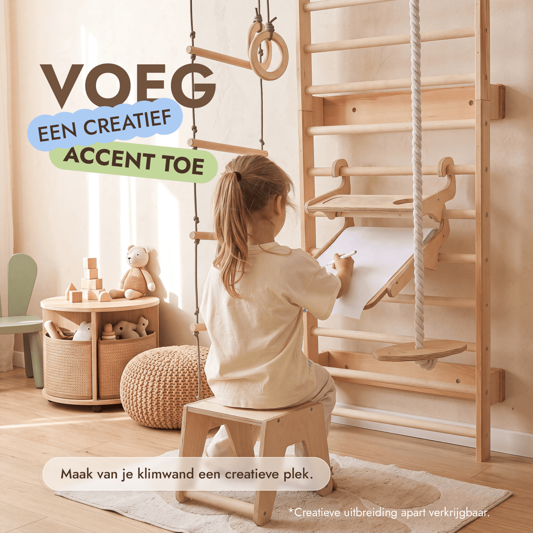 5-in-1 Houten Klimrek voor kinderen met optrekstang & 3in1 schommelset - Goodevas NL