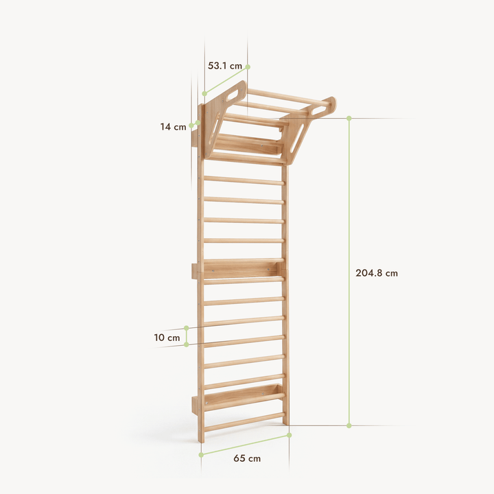 5-in-1 Houten Klimrek voor kinderen met optrekstang & 3in1 schommelset - Goodevas NL