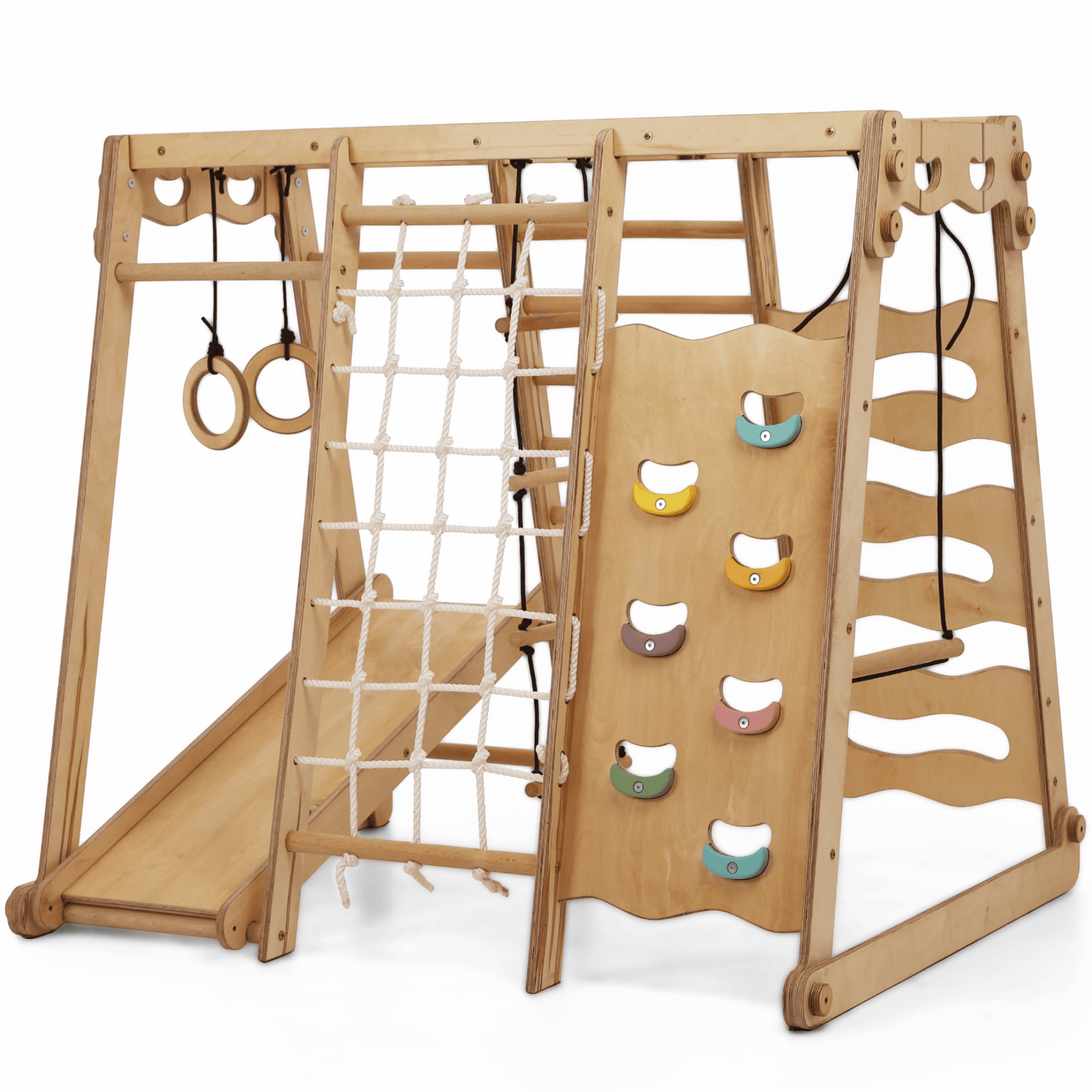 Houten rieten wieg hangende schommel voor een pasgeboren baby | Premium Houten rieten wieg hangende schommel voor een pasgeboren baby | Premium