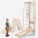 6-in-1 Houten Zweedse Wand-/Klimladder voor Kinderen + Schommel Set + Glijbaan