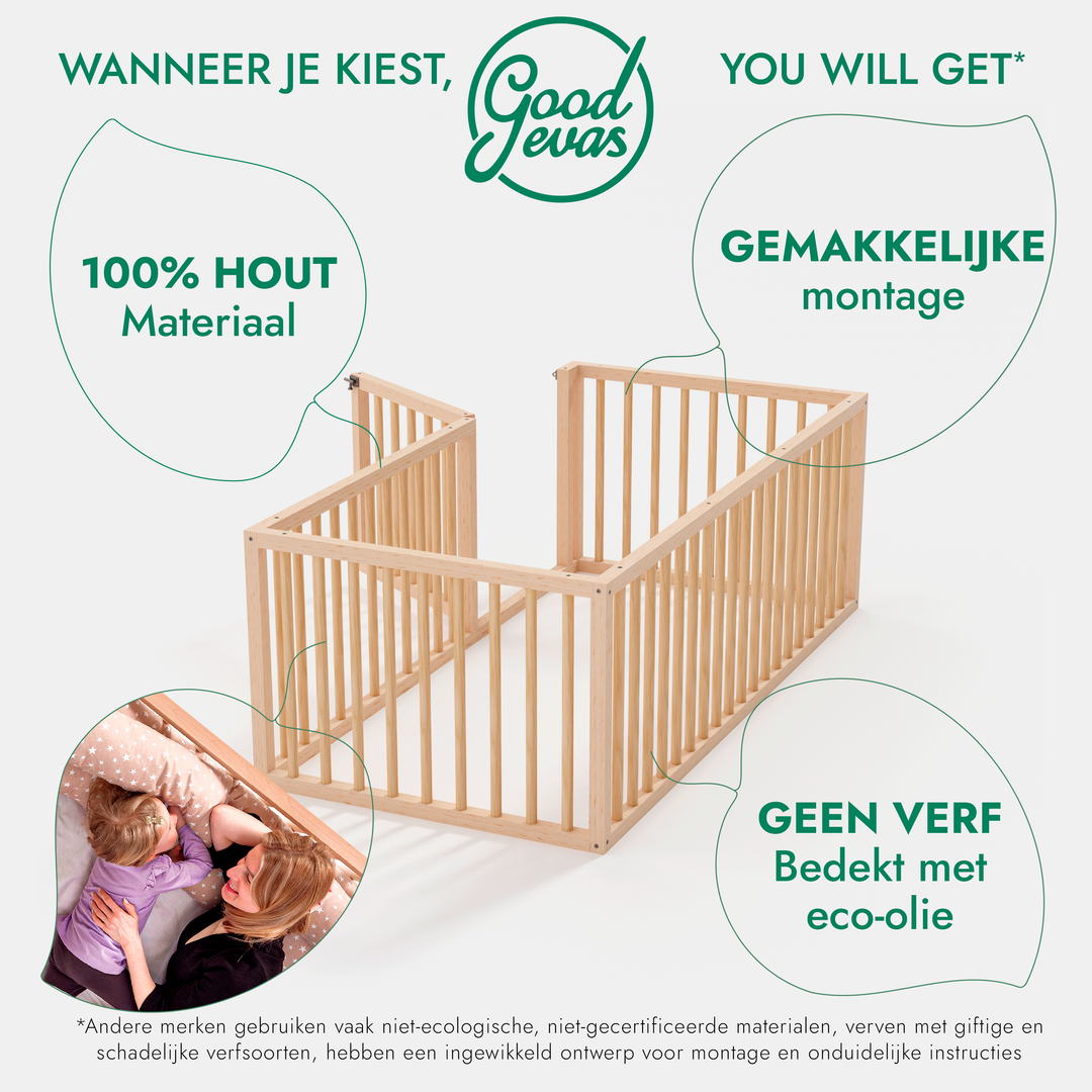 Montessori-bed voor kinderen en peuters vanaf 6 maanden oud