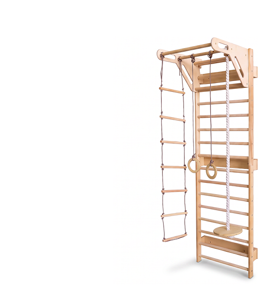 5-in-1 houten klimrek voor kinderen met optrekstang & 3-in-1 schommelset