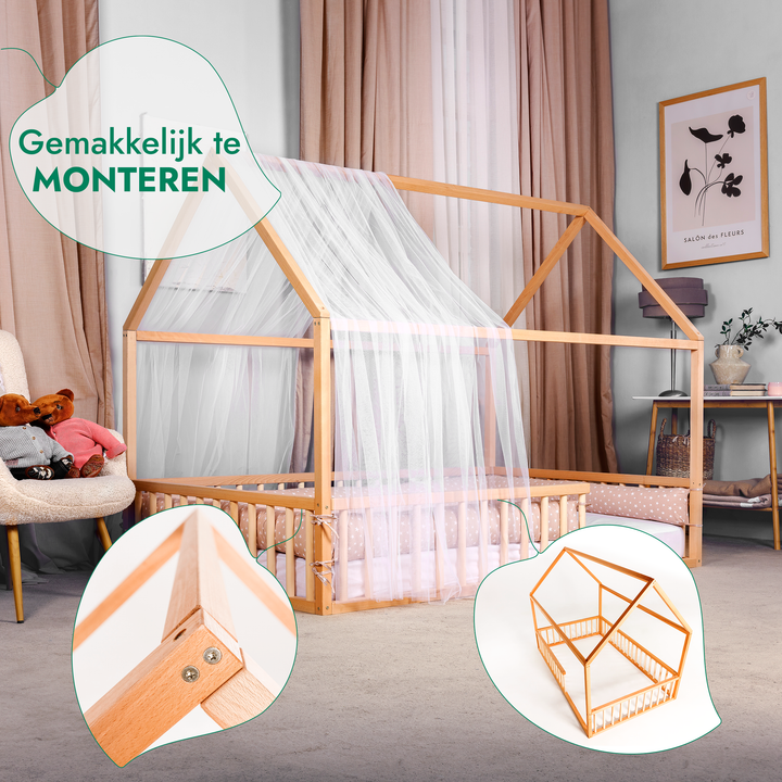 Huisbed voor kinderen en peuters vanaf 1 jaar oud (Twijfelaar, EU-maat: 120 x 200 cm)