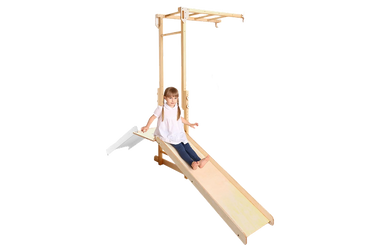 5-in-1 houten klimrek voor kinderen met optrekstang & 3-in-1 schommelset