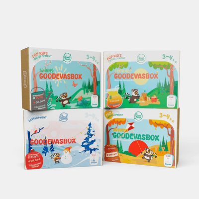 Jaarabonnement op speelsets (3–4 jaar) — 4 sets per jaar — GoodevasBox