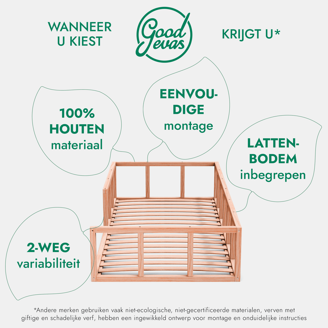 Montessori-bed voor kinderen en peuters vanaf 6 maanden oud - Goodevas NL