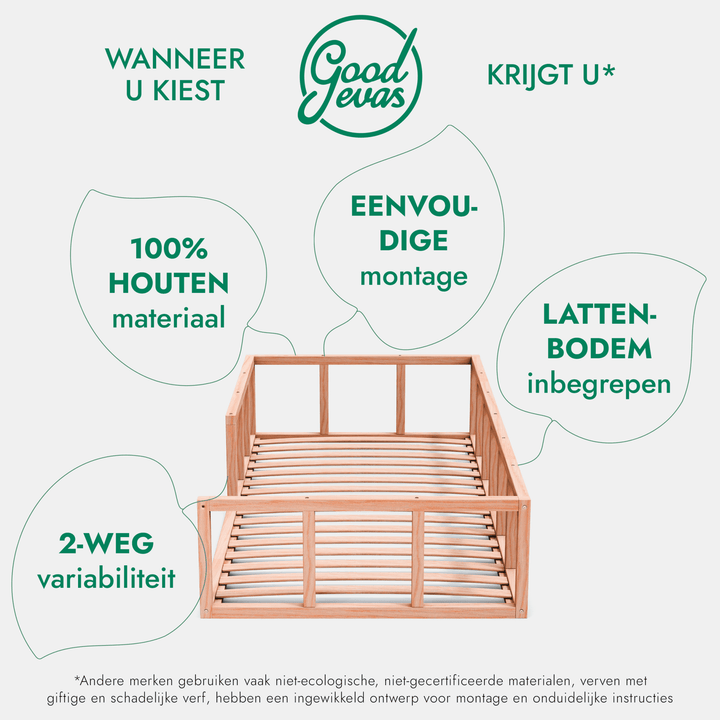 Montessori-bed voor kinderen en peuters vanaf 6 maanden oud - Goodevas NL