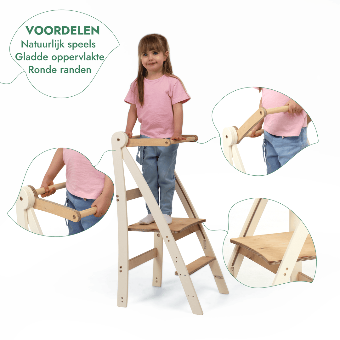 Montessori Leerstoel - In Hoogte Verstelbare Kinderstoel - Goodevas NL