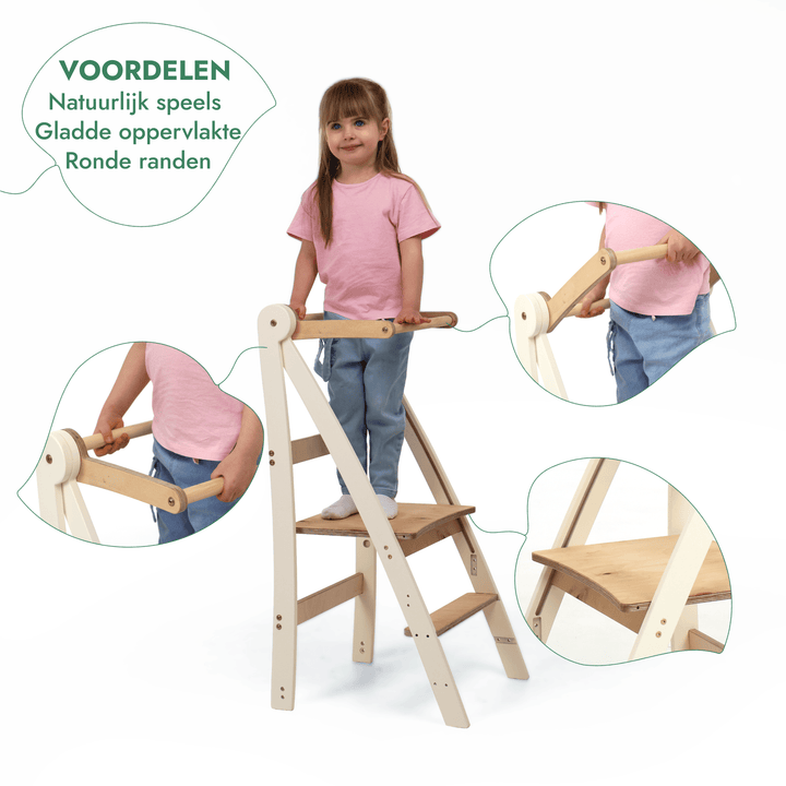 Montessori Leerstoel - In Hoogte Verstelbare Kinderstoel - Goodevas NL