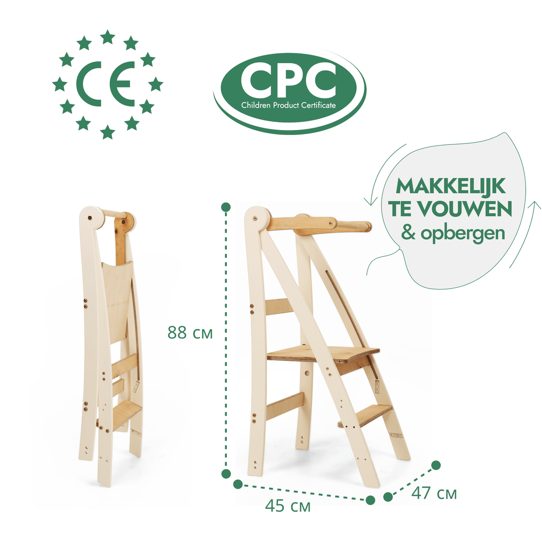Montessori Leerstoel - In Hoogte Verstelbare Kinderstoel - Goodevas NL