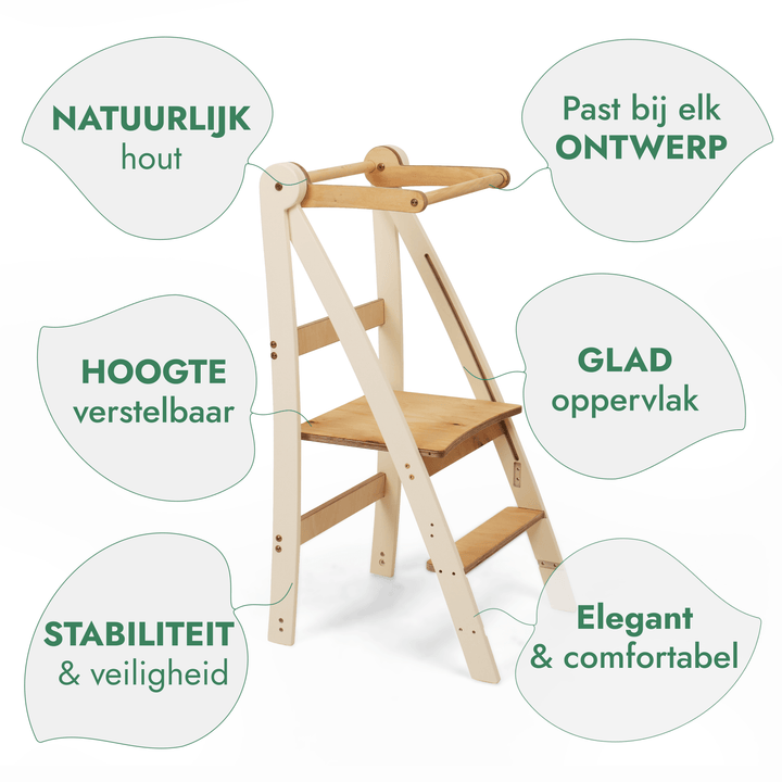 Montessori Leerstoel - In Hoogte Verstelbare Kinderstoel - Goodevas NL