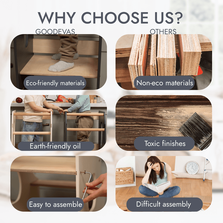 Montessori Leertoren: Keukenhulp – Beige - Goodevas NL