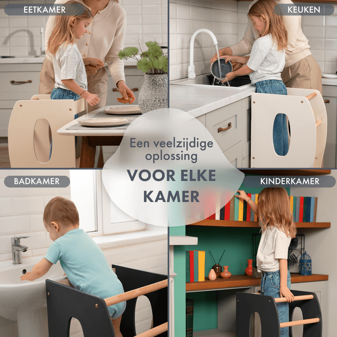 Montessori Leertoren: Keukenhulp – Grijs - Goodevas NL