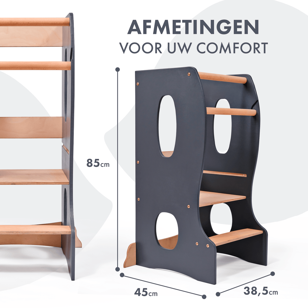 Montessori Leertoren: Keukenhulp – Grijs - Goodevas NL