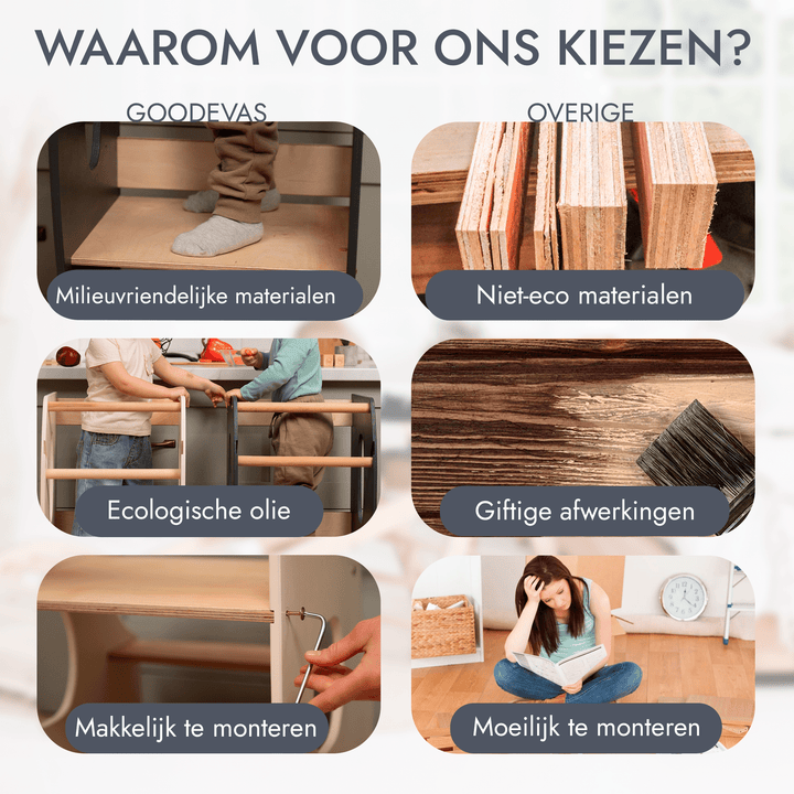 Montessori Leertoren: Keukenhulp – Grijs - Goodevas NL