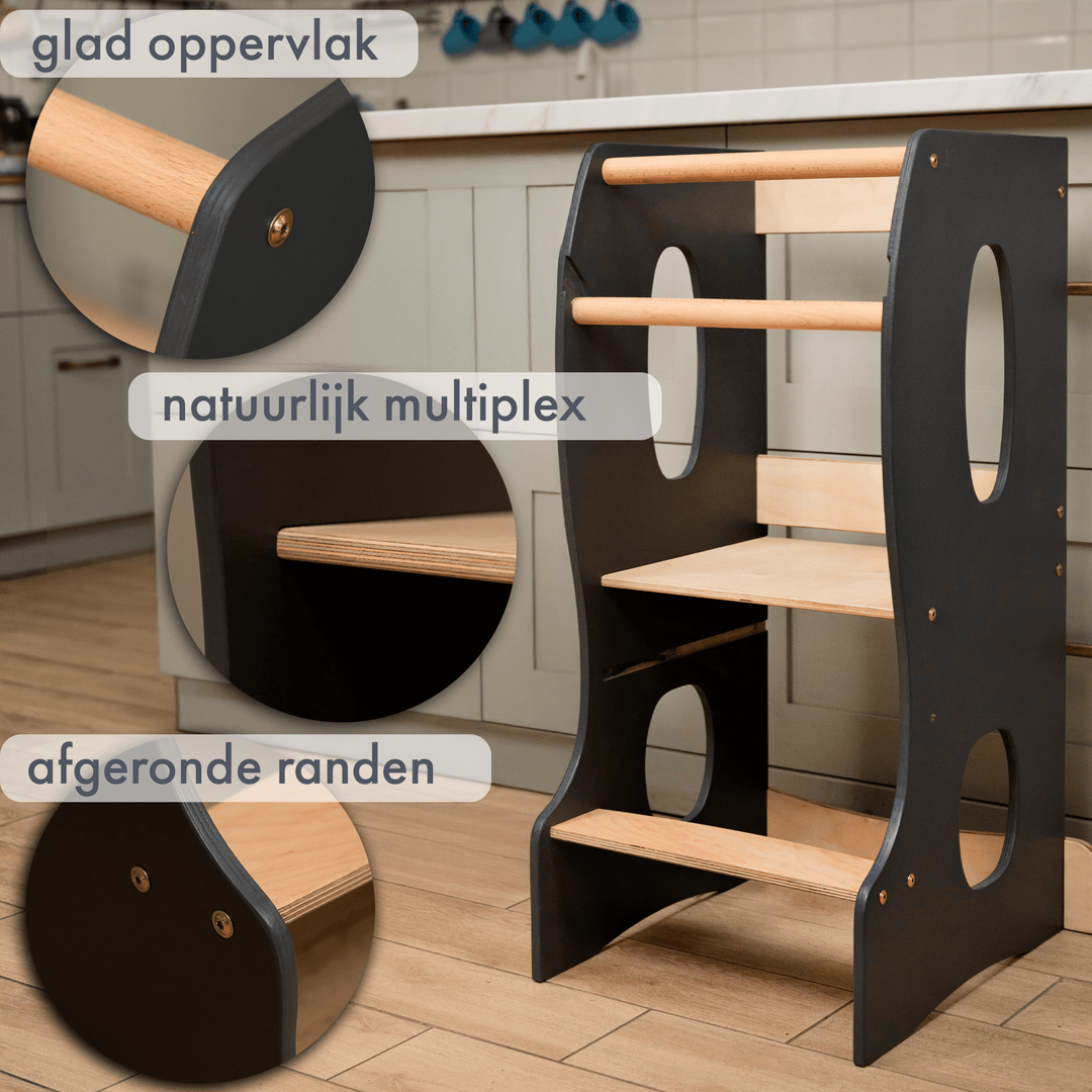 Montessori Leertoren: Keukenhulp – Grijs - Goodevas NL