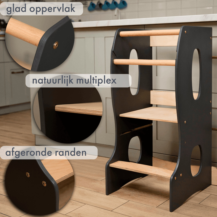 Montessori Leertoren: Keukenhulp – Grijs - Goodevas NL