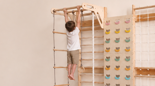 7-in-1 Klimmuur voor kinderen: klimrek, klimnet, optrekstang & 3in1 schommelset