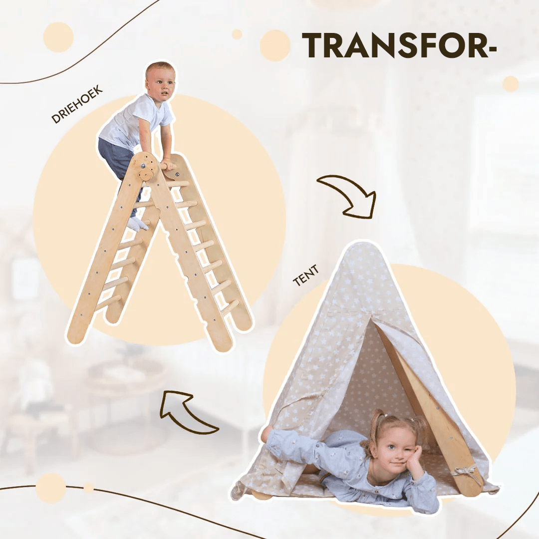 Speeltentcover met mat voor klimmend driehoekladder - Goodevas NL