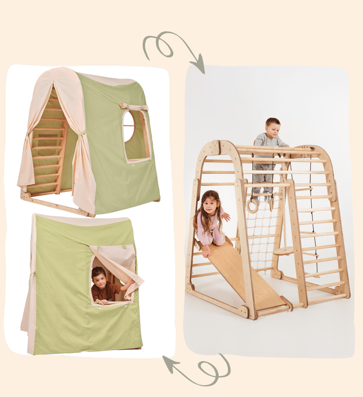 Spielzelt - Abdeckung für Indoor - Holzspielplatz - Goodevas Schweiz